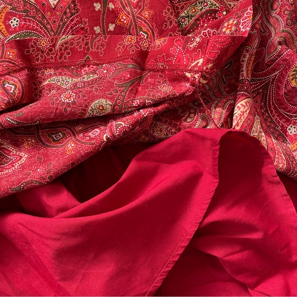 Vintage | red paisley print A-line maxi skirt, US 6 - Picture 5 of 12